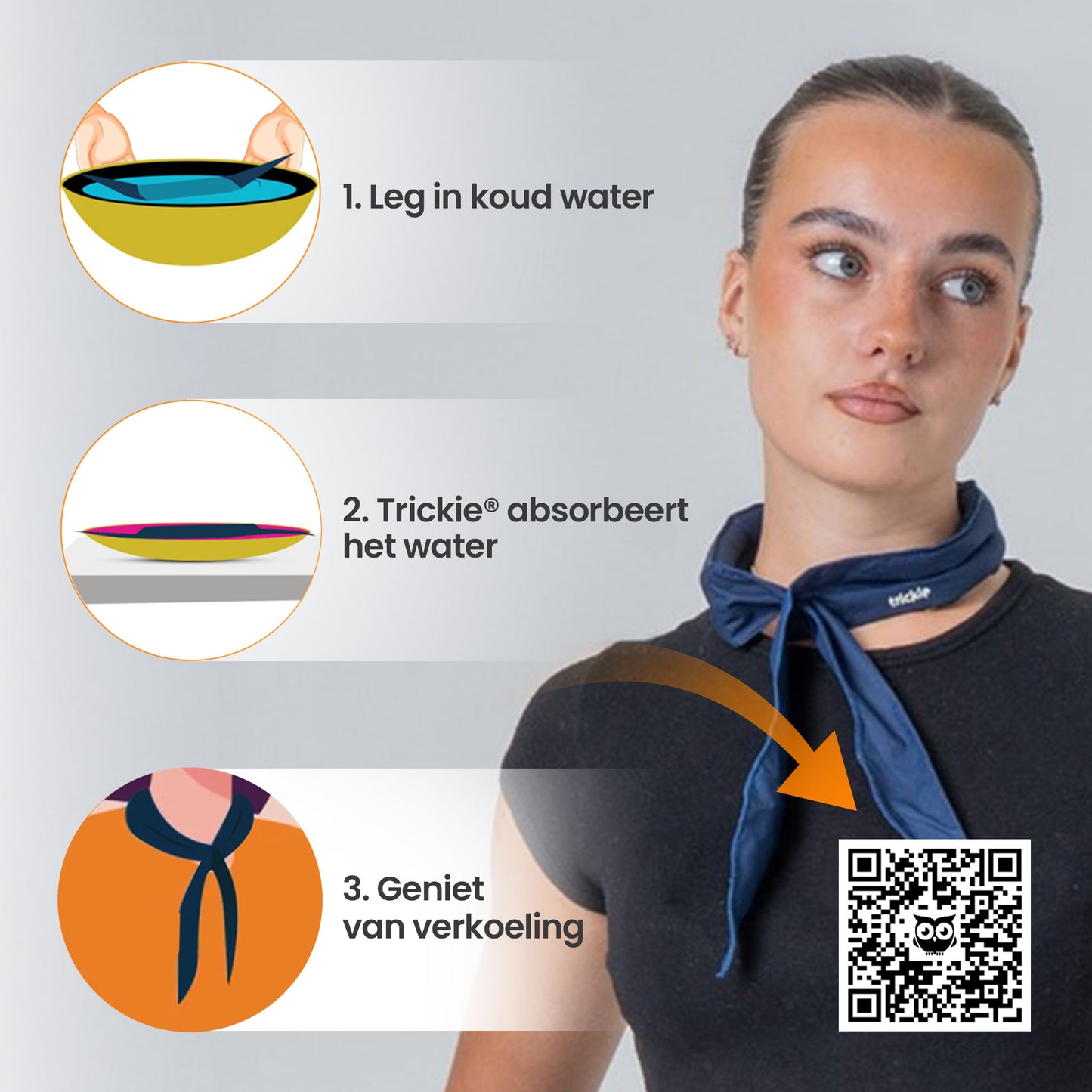 Trickie® cooling scarf navy blue